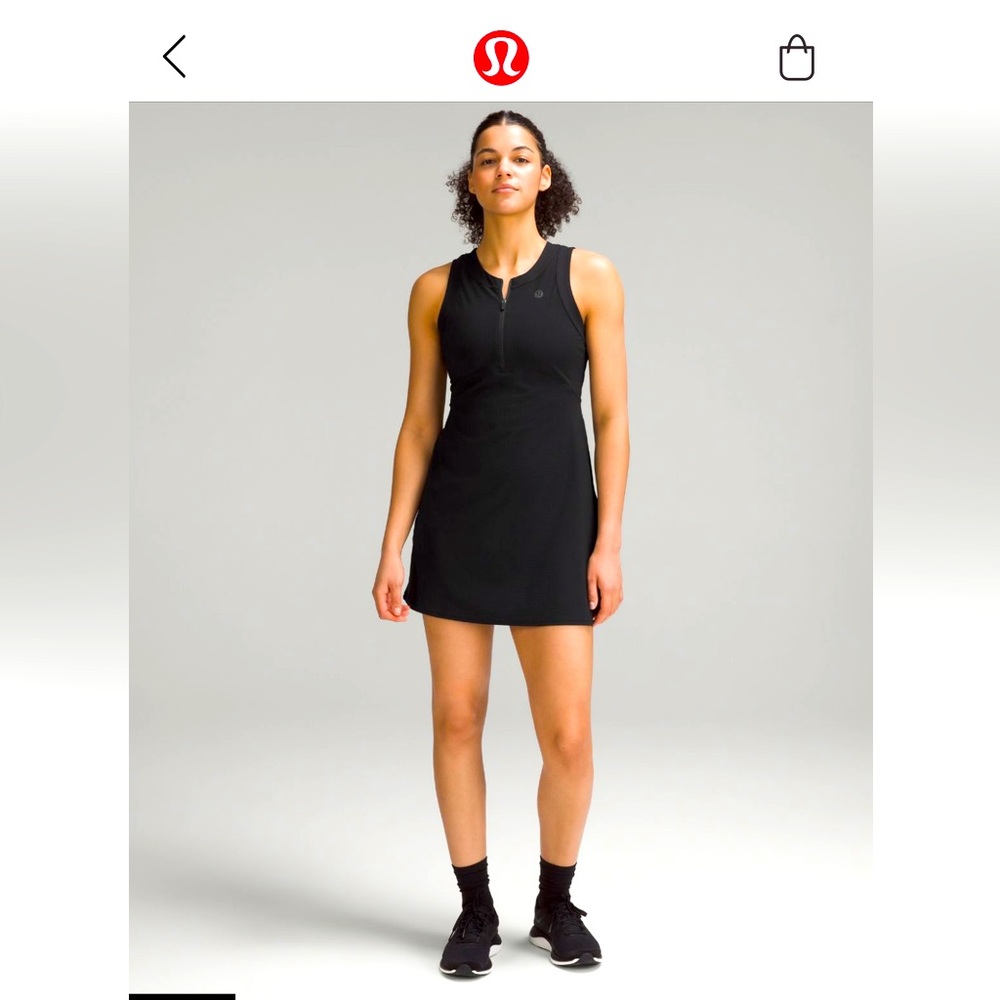 Lululemon Grid Texture Sleeveless Tennis Dress Navy